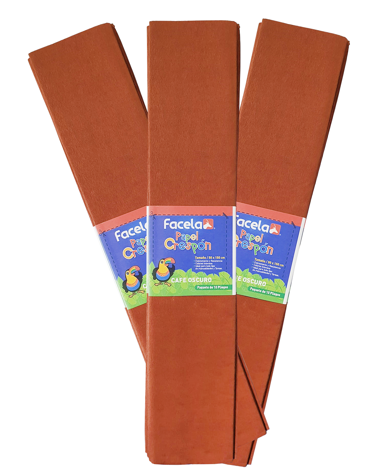 Papel Crepé Marrón, 150 cm - 10 pcs