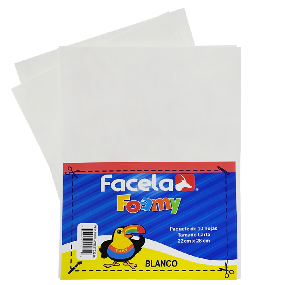 Foamy Liso 9" x 12", Color Blanco, 10 Hojas