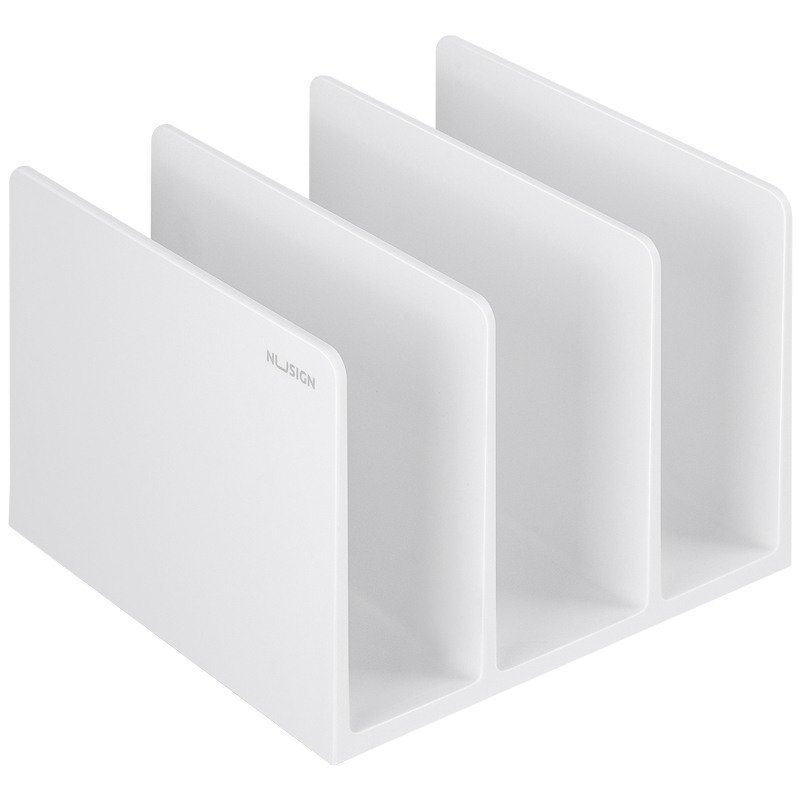 Porta Revista Vertical Plástico 3/1, Blanco Mate - Deli Nusign NS006