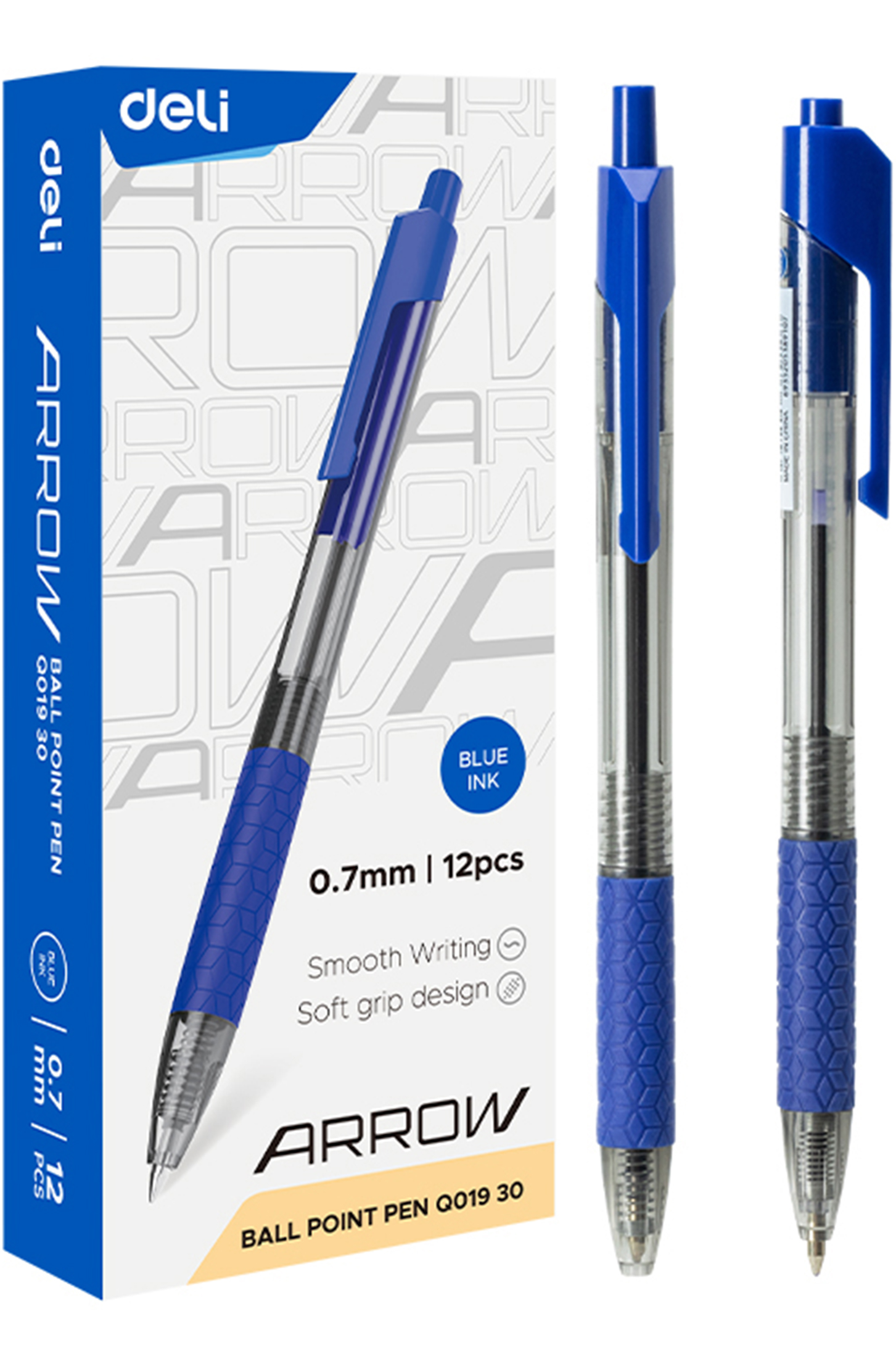 Bolígrafo Retráctil 0.7mm, Azul - Deli Arrow