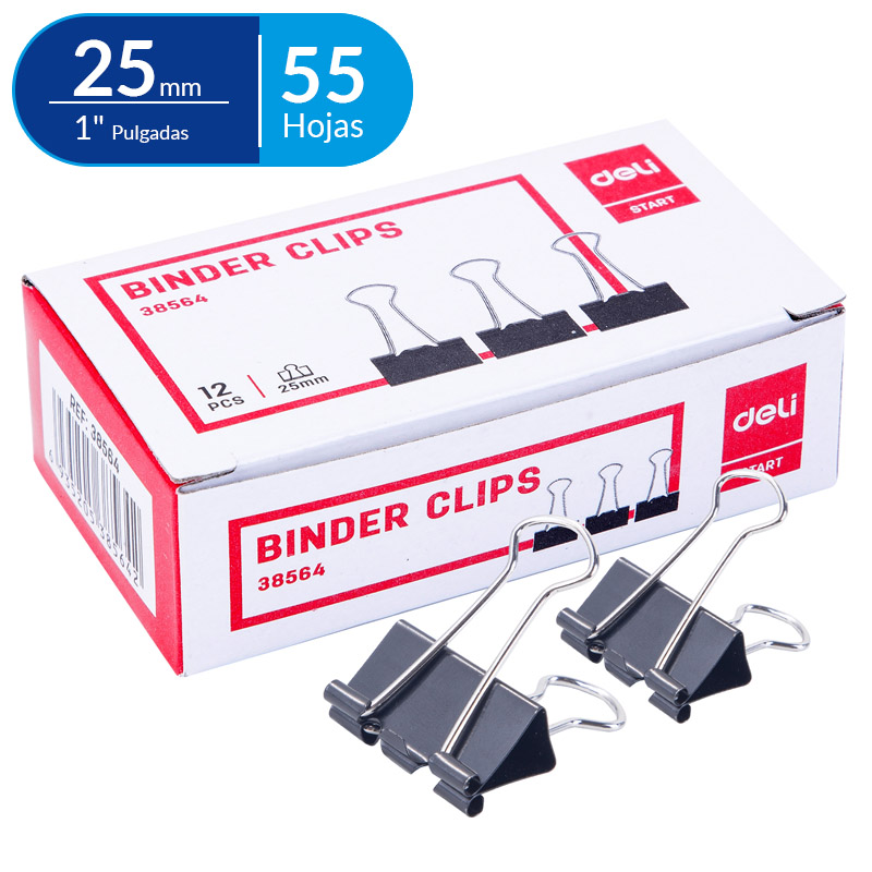 Clips Billeteros 25 mm (1"), 12 pcs - Deli Start