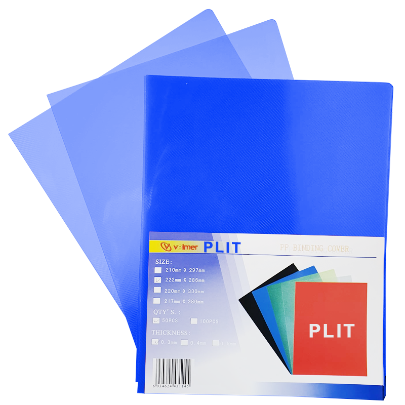 Cubierta para Encuadernar Plástica, Azul Transparente (Binding Cover)