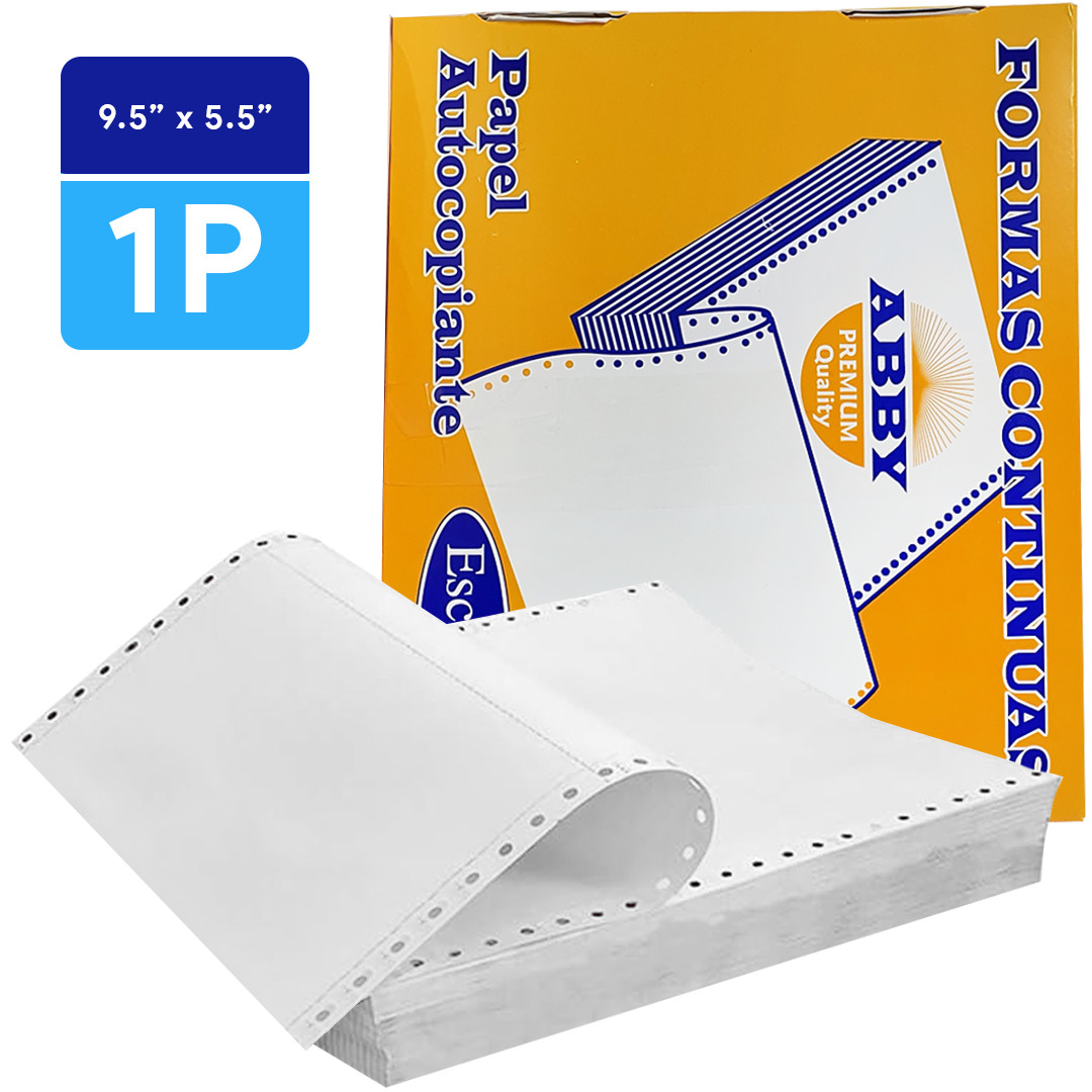 Papel Continuo ABBY 9.5" x 5.5" - 1 Parte