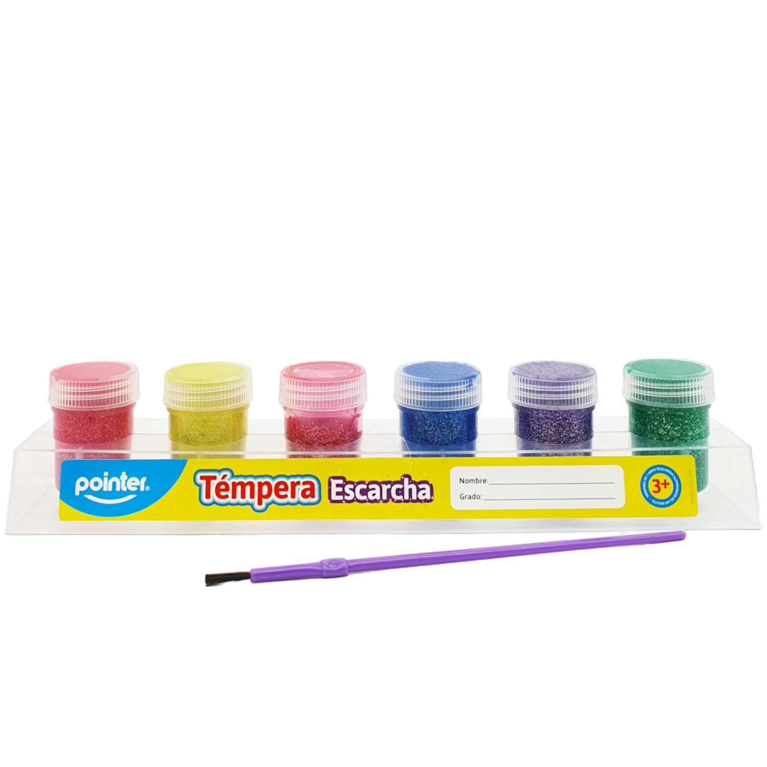 Pintura Témpera Escarchada, 6 Colores - Pointer ESC-GL-0620