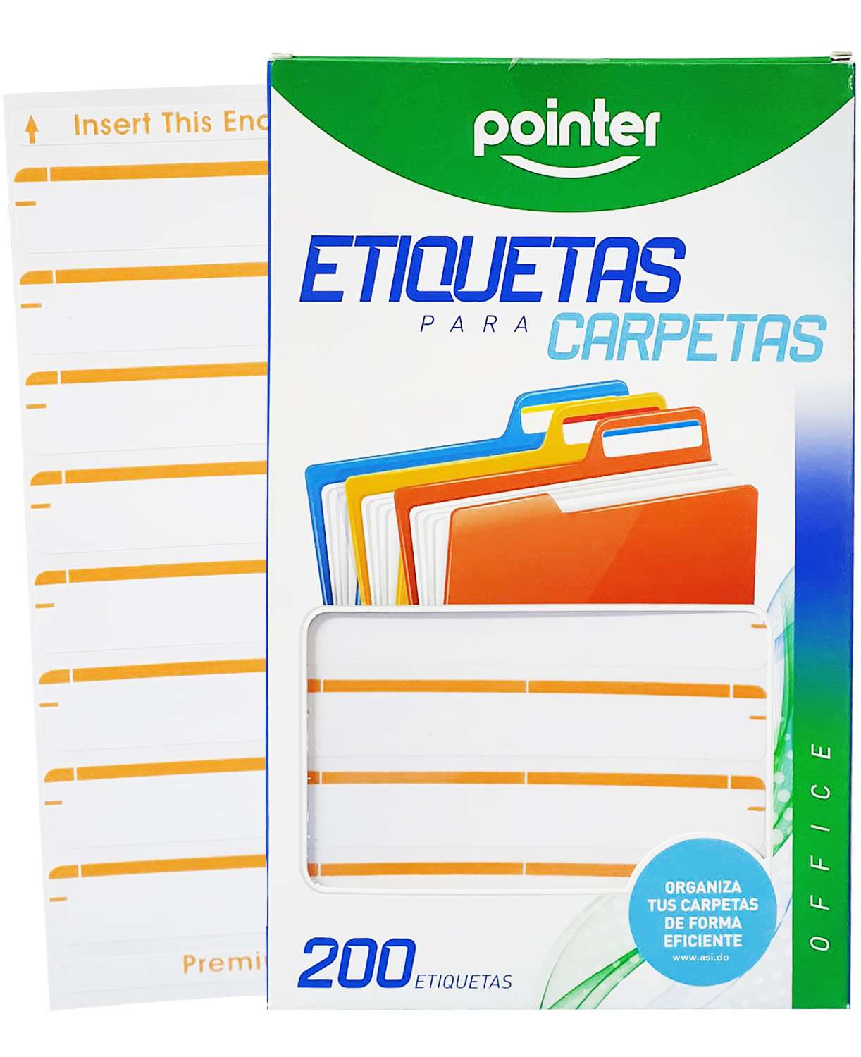 Etiquetas para Folder, Naranja, 200 pcs - Pointer PN-8001-OR