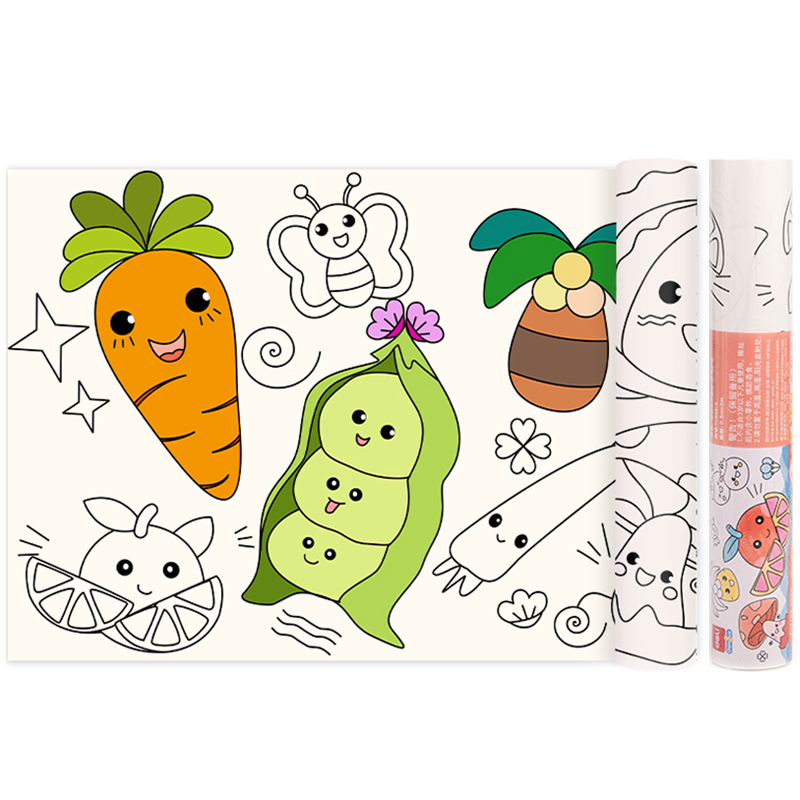 Rollo de Dibujo para Colorear, Vegetales