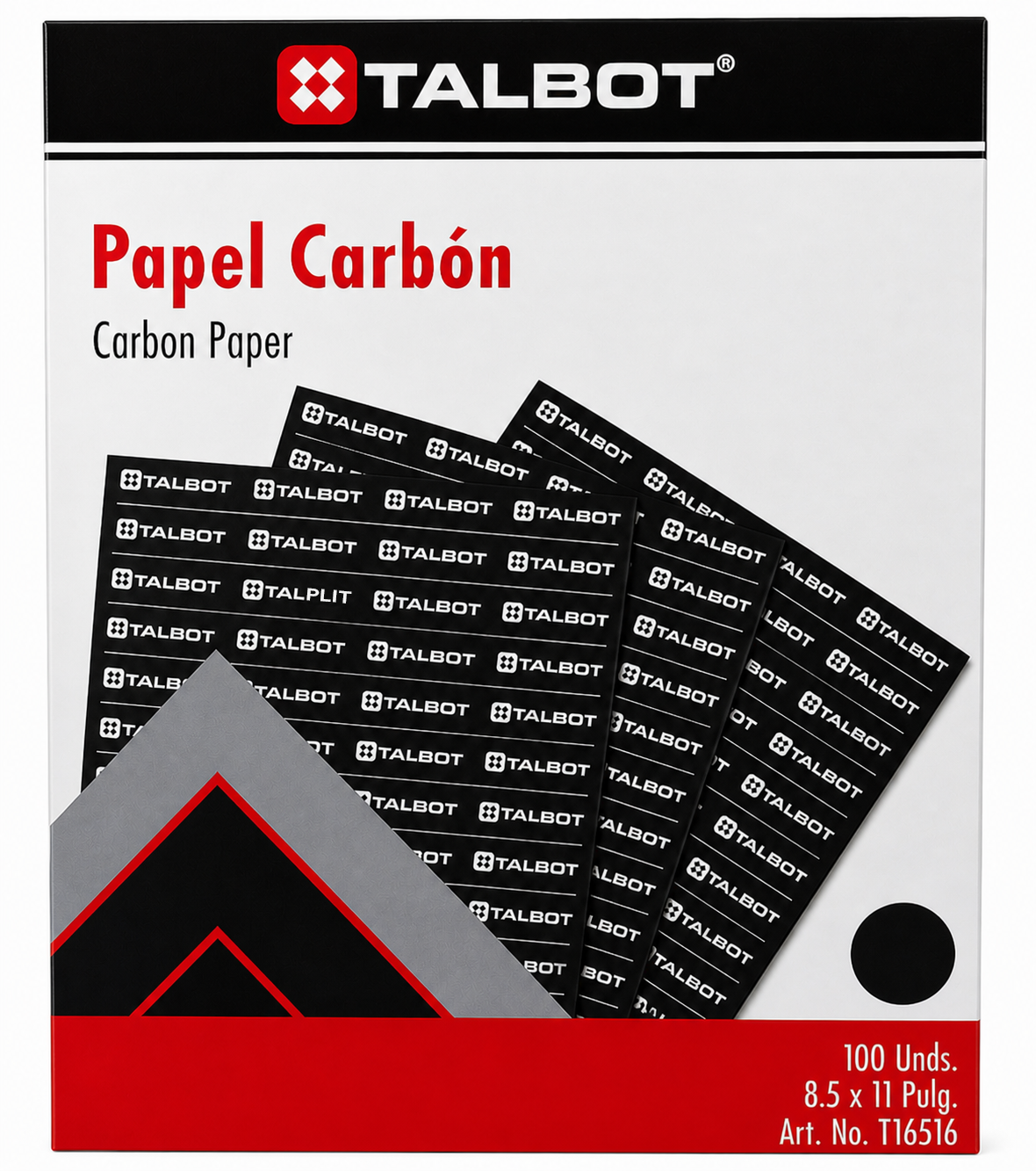 Papel Carbón Talbot Negro Tamaño A4 Carta 8.5” x 11”, 100 Hojas