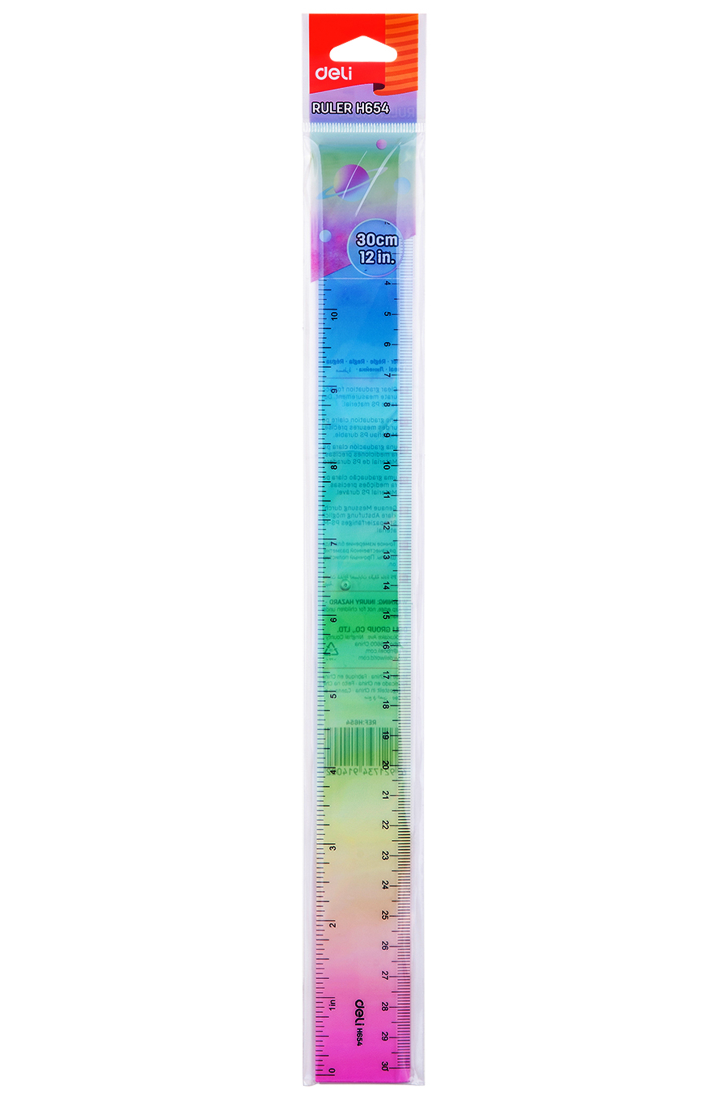Regla Plásticas de 12" Color Arcoíris