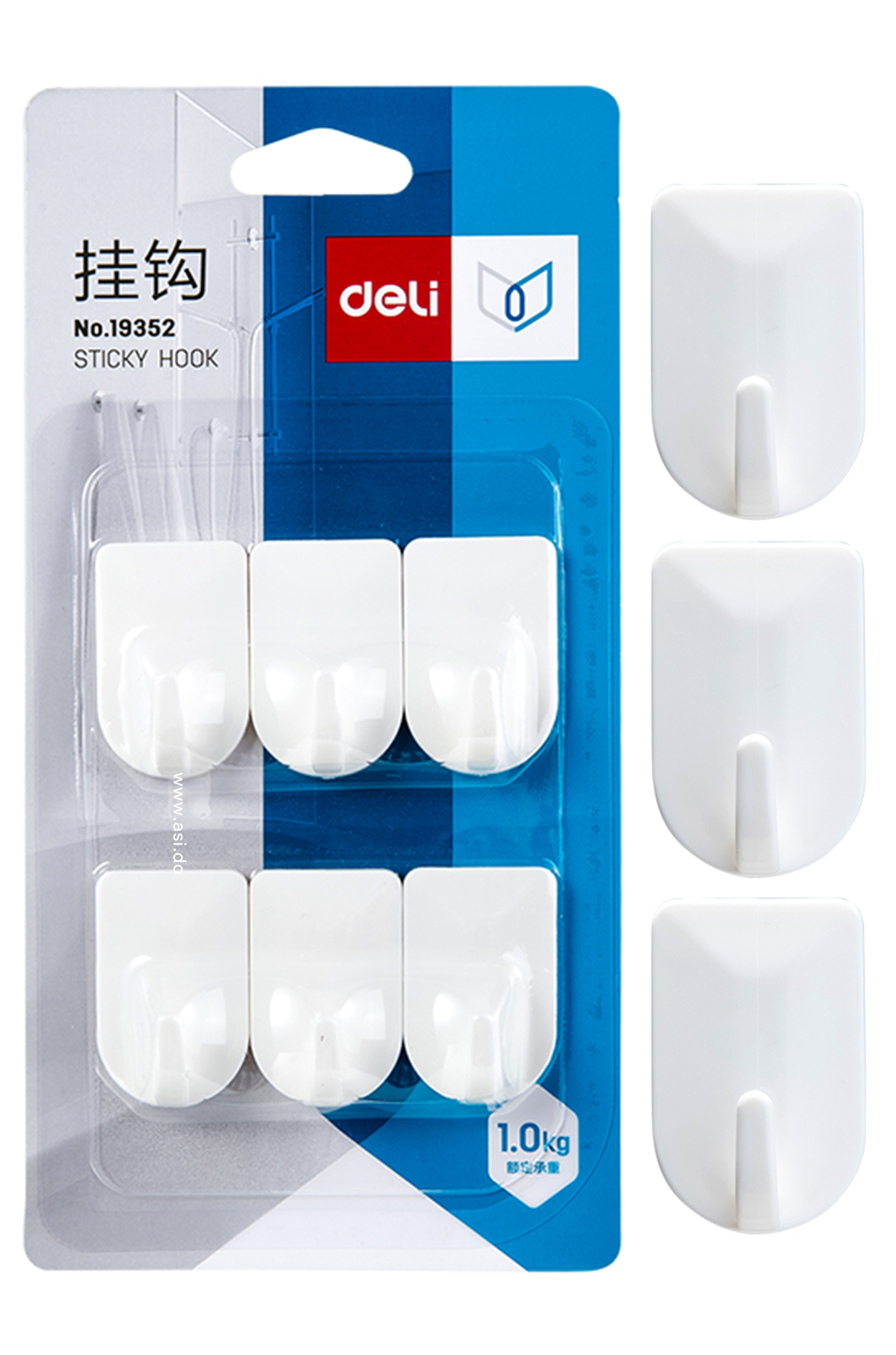 Ganchos Sujetador Adhesivo, 6 pcs