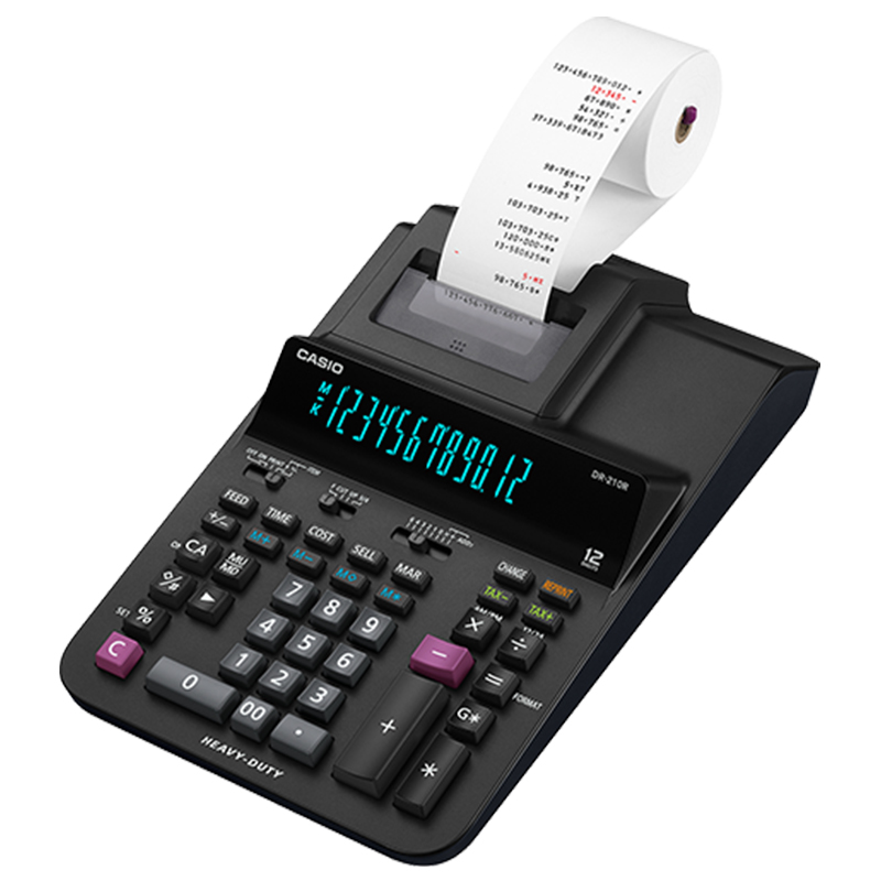 Calculadora Casio DR-210R-BK de 12 Digitos, Negra
