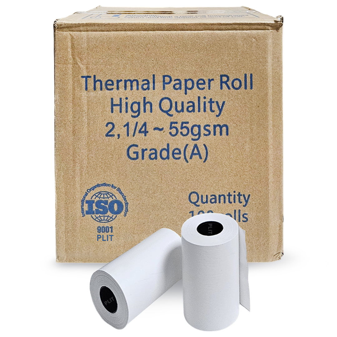 Rollo de Papel Térmico Importado 2 1/4" para Recibos y Verifone 