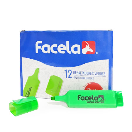 Resaltador Facela Verde Plano