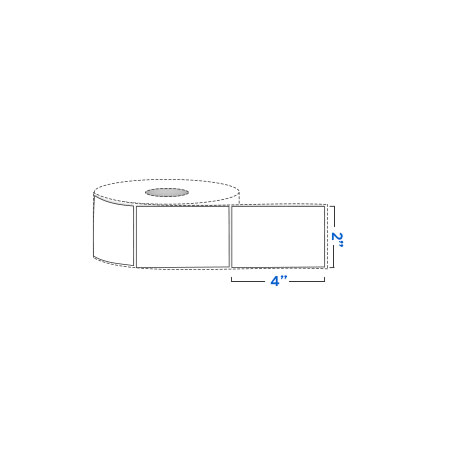 Rollo de Etiquetas 2" x 4", Blanco