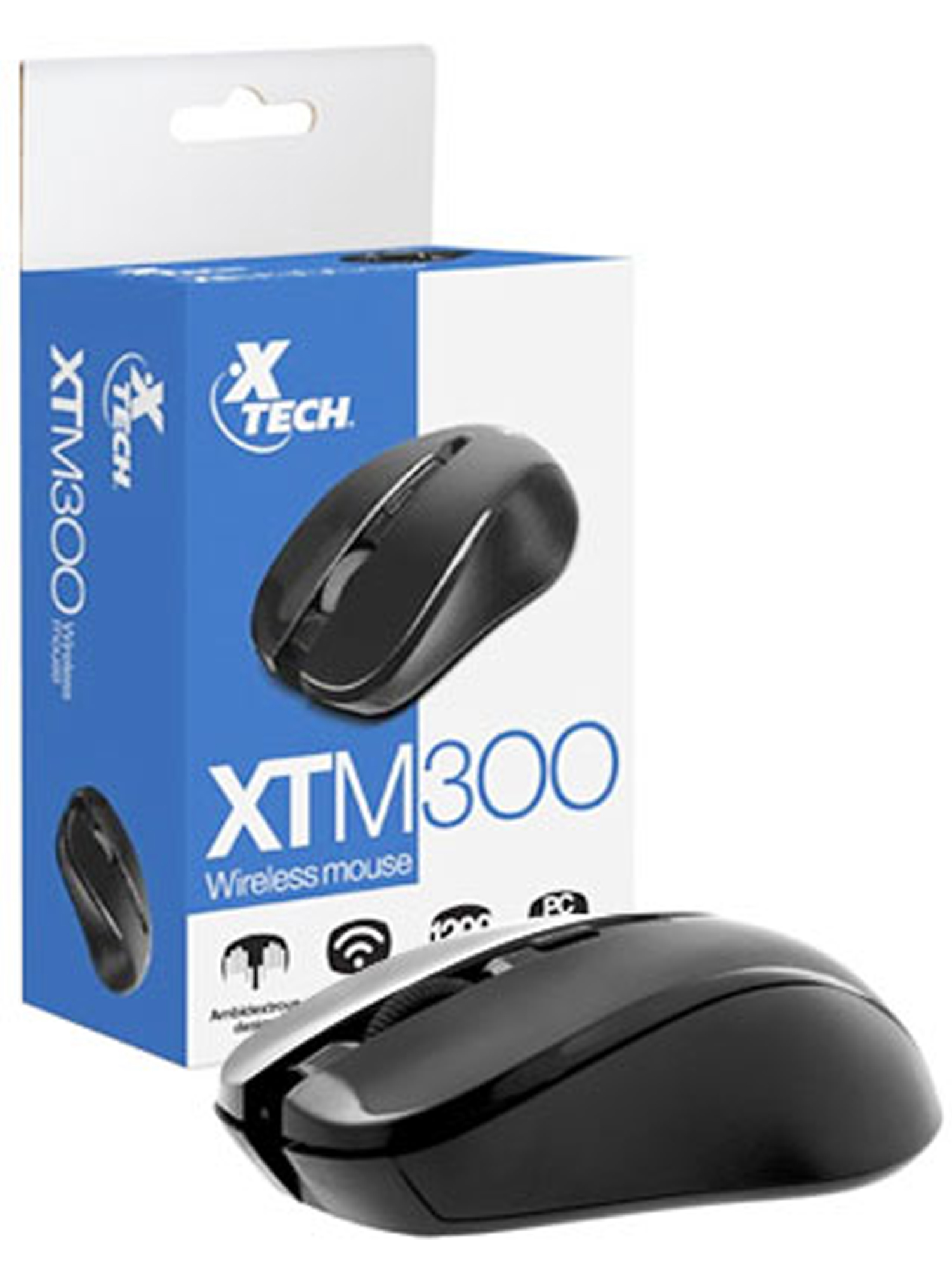 Mouse Inalámbrico USB de 1,200 DPI - Xtech XTM-300