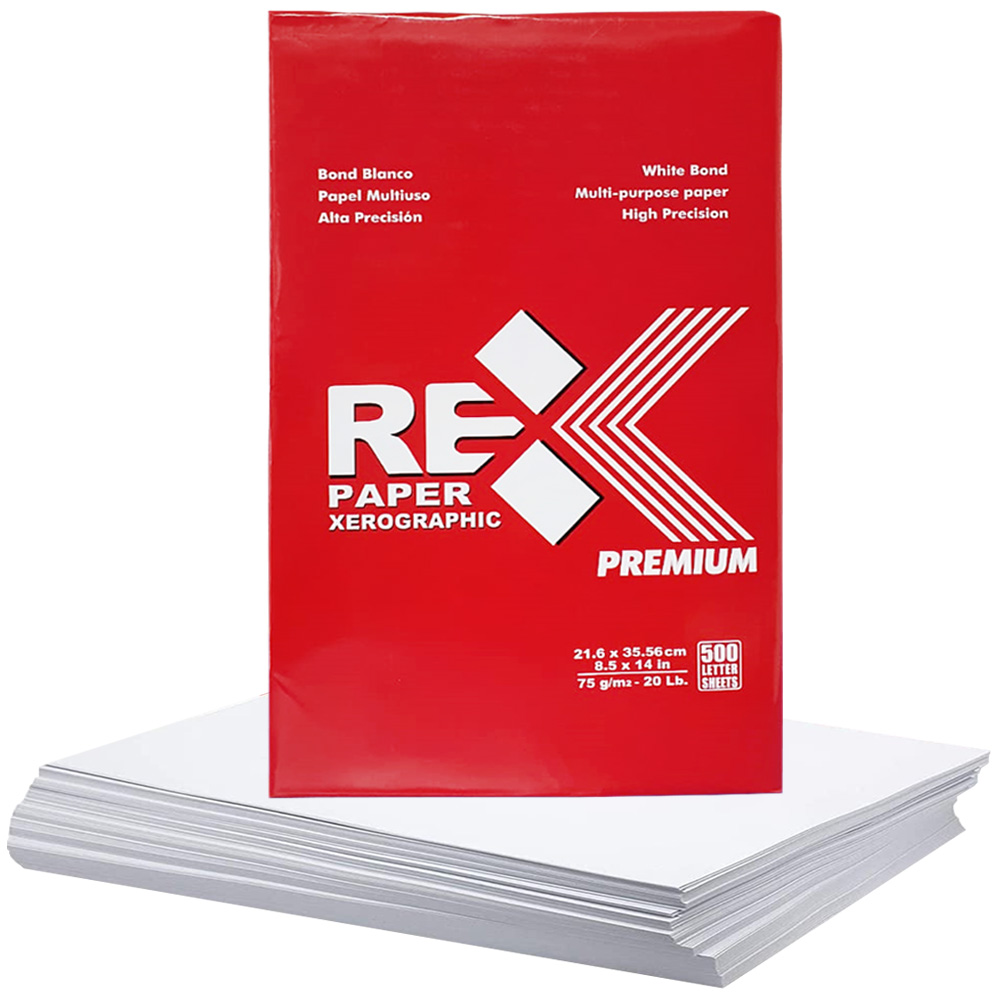 Resma de Papel 8.5” x 14”, 500 Hojas - Rex Paper