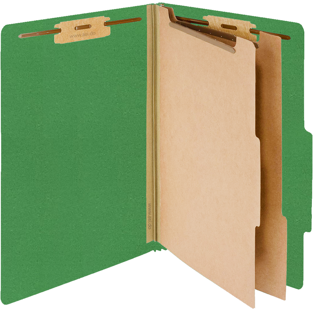 Folders Partition 6 Divisiones, 8.5" x 13" Verde Oscuro