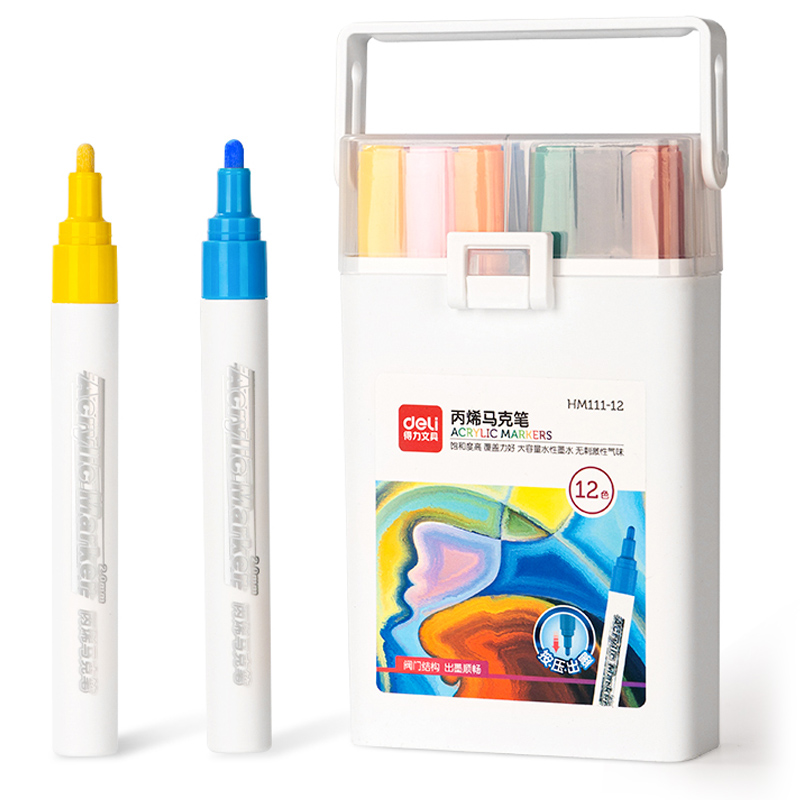 Marcador Acrílicos 2.0 mm para Dibujo, 12 Colores