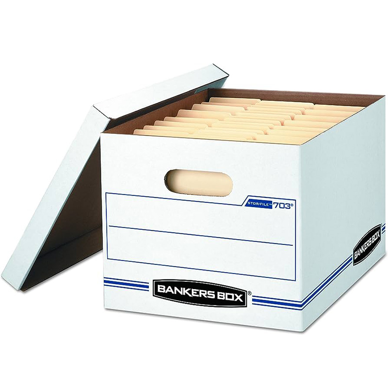 Caja de Cartón para Archivos Muertos, Blanca - 10" x 12" x 15" - Bankers Box 703 