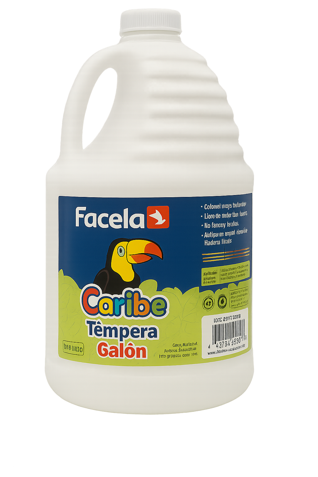 Galón de Pintura Témpera Lavable Facela Caribe, Blanco