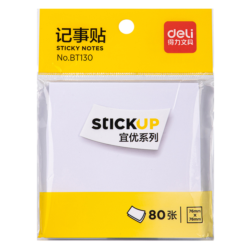 Nota Adhesiva (Post-it) 3" x 3" Blanco, 80 Hojas