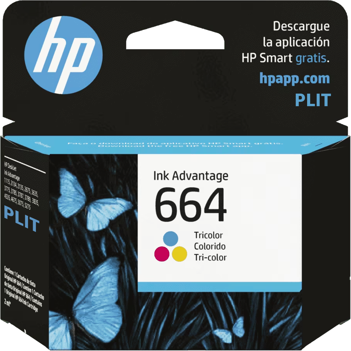 ORIGINAL: Cartucho de Tinta HP 664 (F6V29AL) 2 ml, Tri-Color