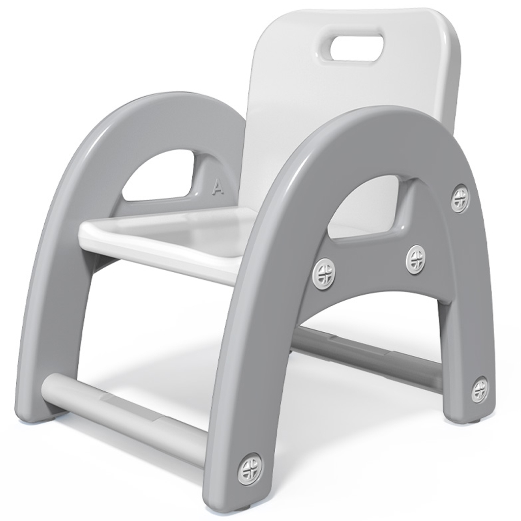 Silla Infantil Plástica para Niños, Gris - Deli Kids Chair 50144