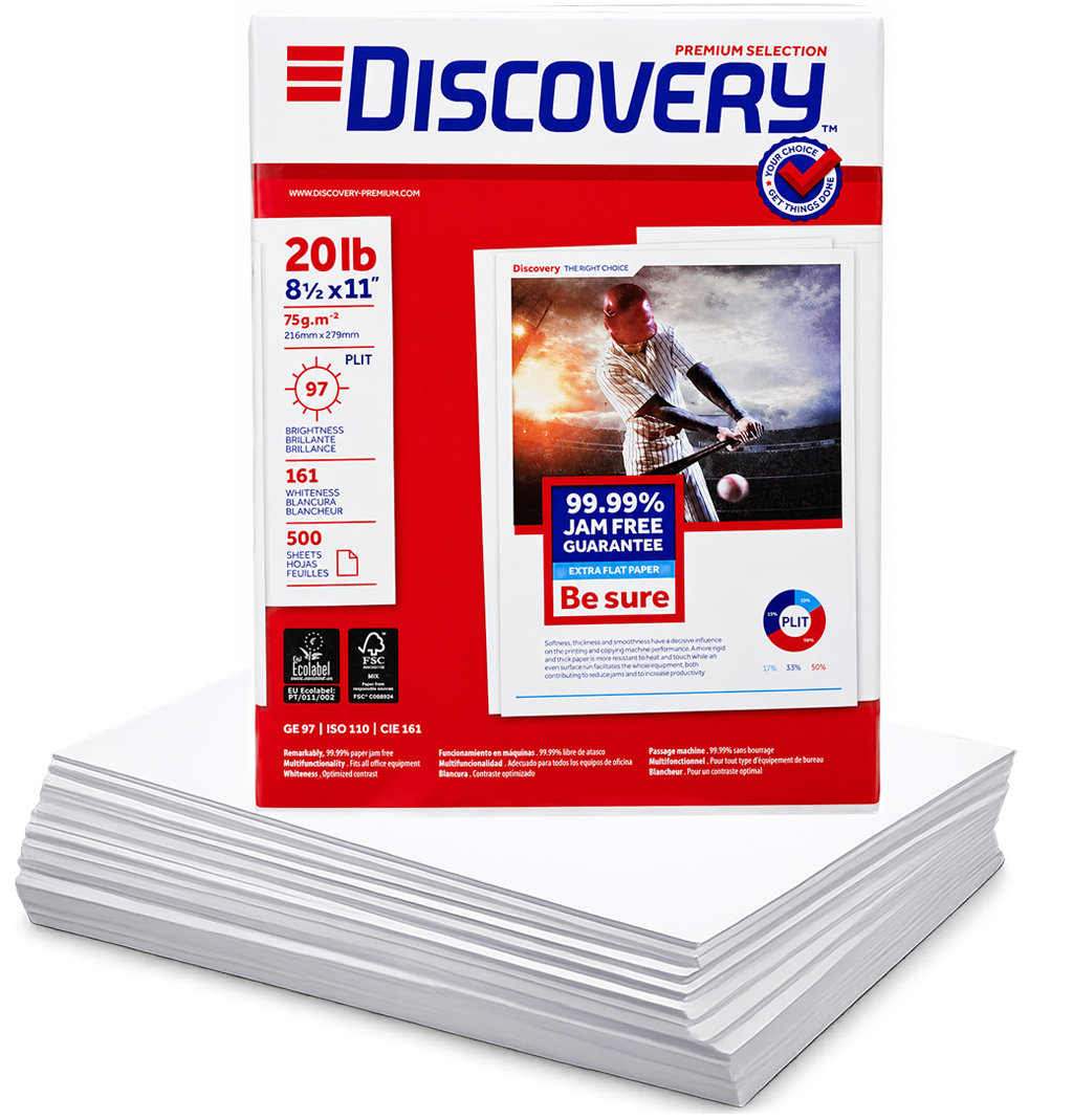 Resma de Papel Discovery Ecoamigable A4 Carta 8.5” x 11”, 500 Hojas