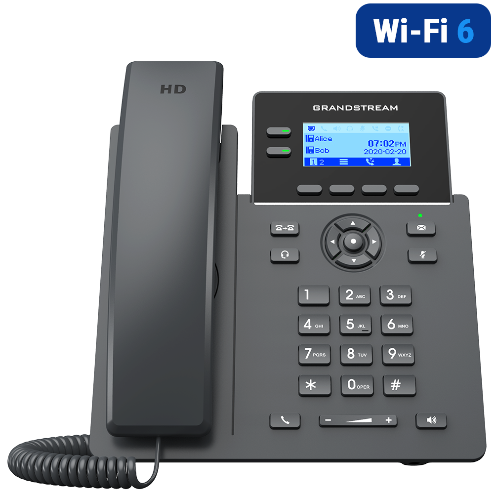 Teléfono IP Grandstream GRP2602W, 2 Líneas, 4 Cuentas SIP, Wi-Fi 6