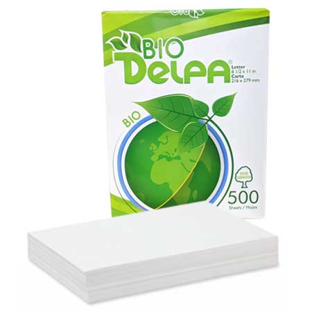 Resma de Papel Biodelpa 8 ½” x 11” Carta, 500 Hojas Maquinillas