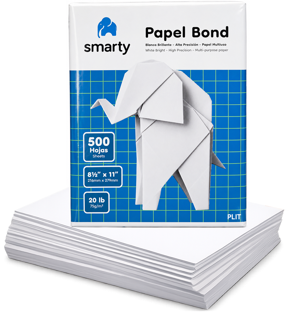 Resma de Papel Bond Smarty A4 Carta 8.5” x 11”, 500 Hojas