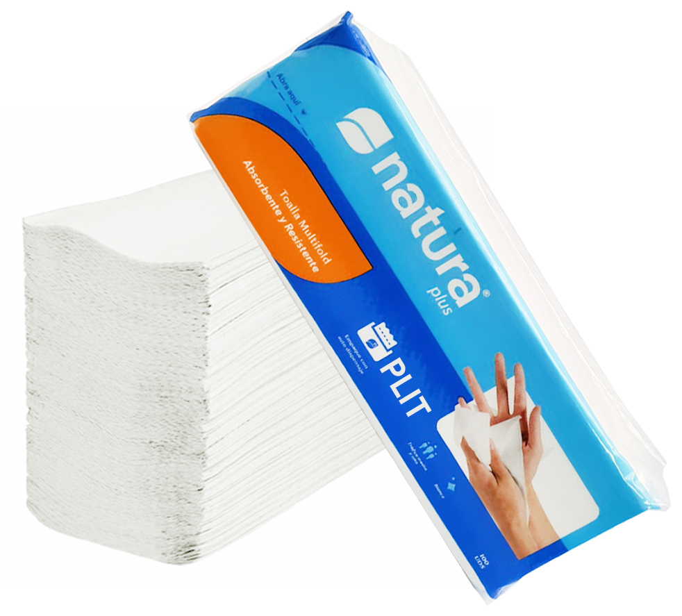 Papel Toalla Multifold tipo Z Natura Plus, 100 láminas