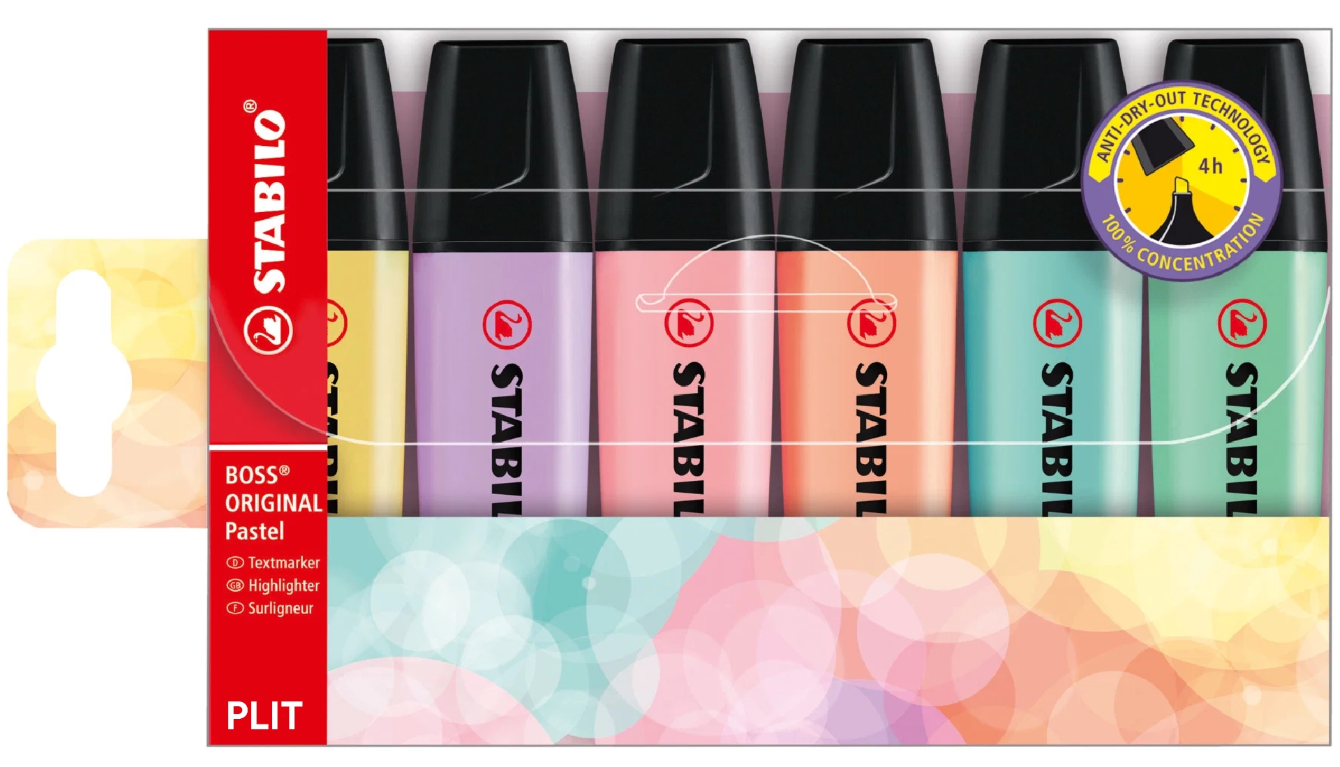 Set de Resaltadores STABILO BOSS ORIGINAL Pastel, 6 Colores