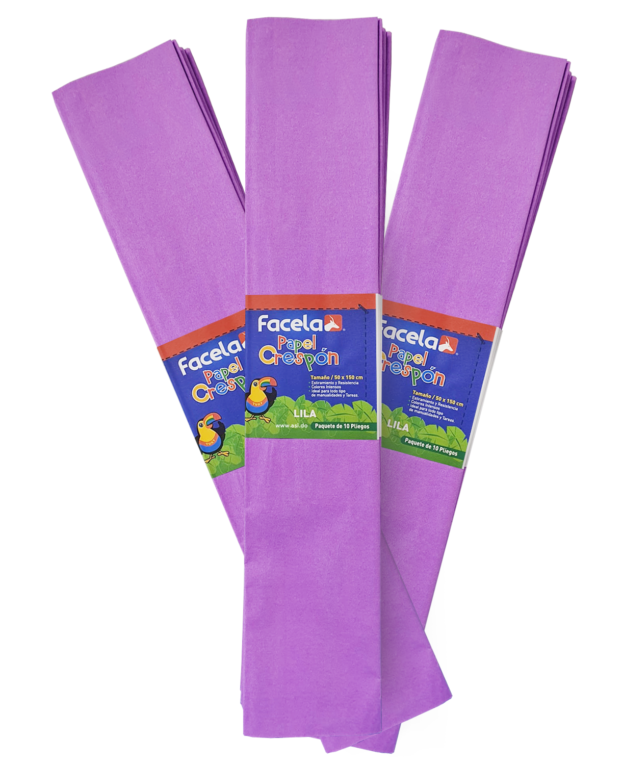 Papel Crepé Morado Lila, 150 cm - 10 pcs