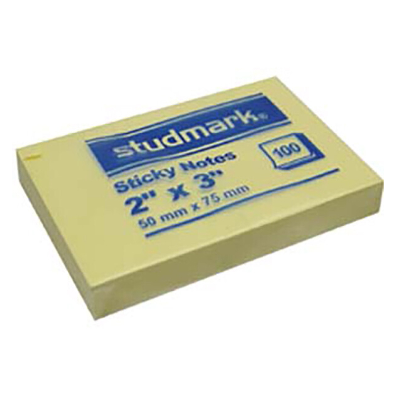 Nota Adhesiva (Post-it) 2x3 Amarillo Pastel, 100 Hojas - Studmark Sticky Note