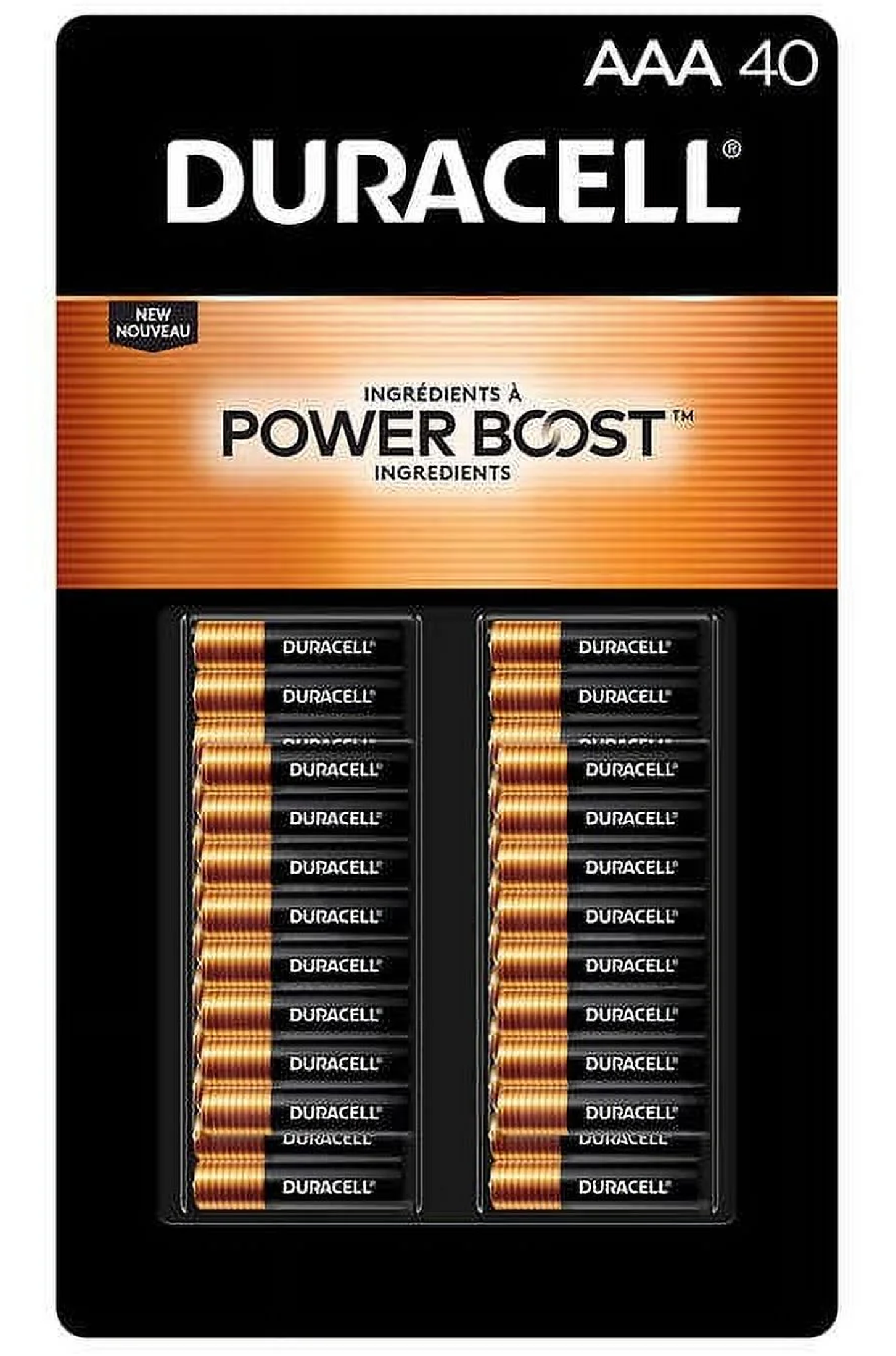Pilas Alcalinas AAA 1.5v, 40 pcs - Duracell Power Boost MN24TB32
