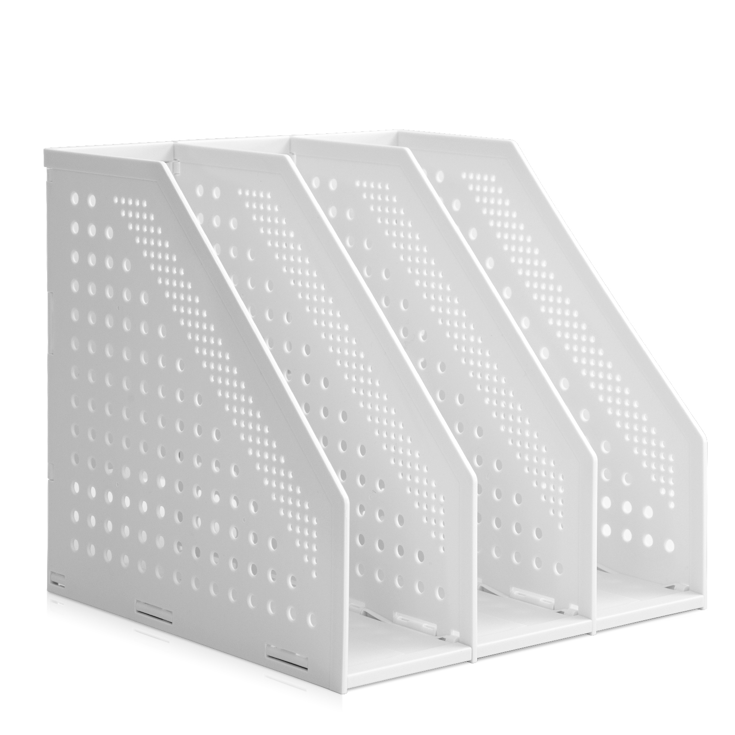 Porta Revistas Vertical 3 Divisiones, Blanco - Deli 79003