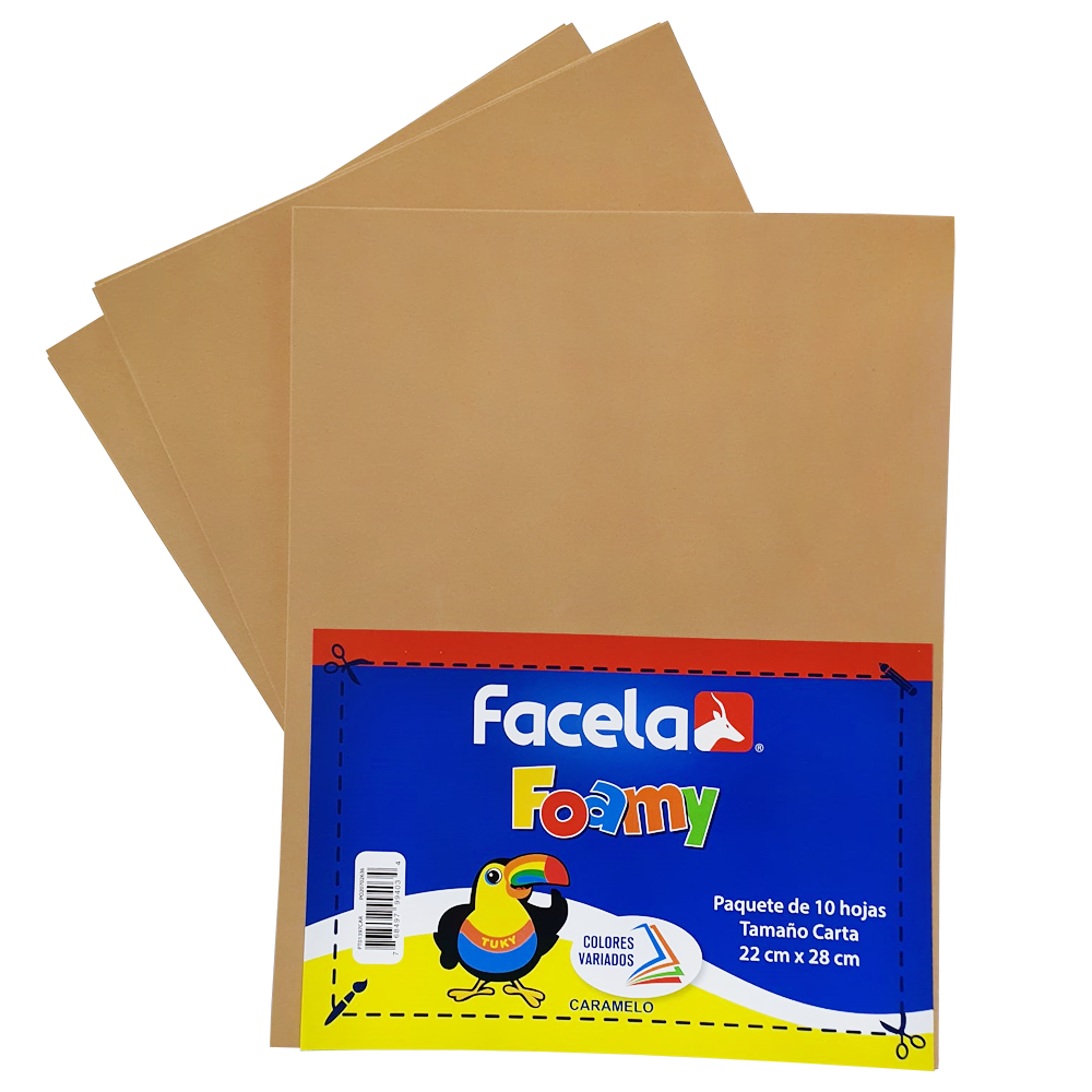Foamy Liso 9" x 12", Color Marron Caramelo, 10 Hojas
