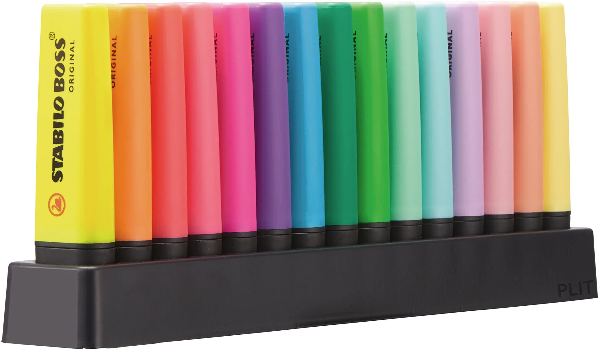 Set de Resaltadores STABILO BOSS Original con Base para Escritorio, 15 Colores