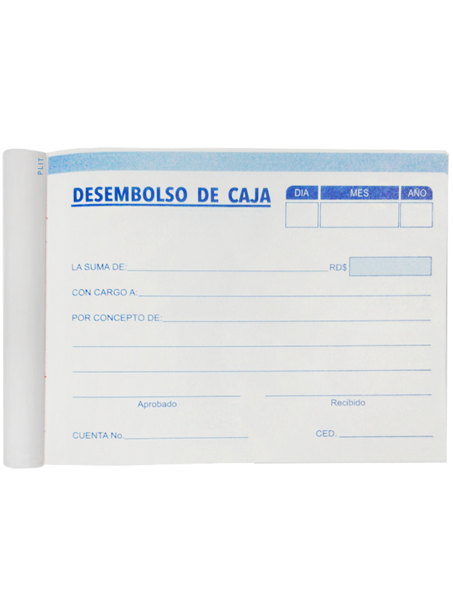 Talonario de Desembolso de Caja Pequeño, SIN COPIAS