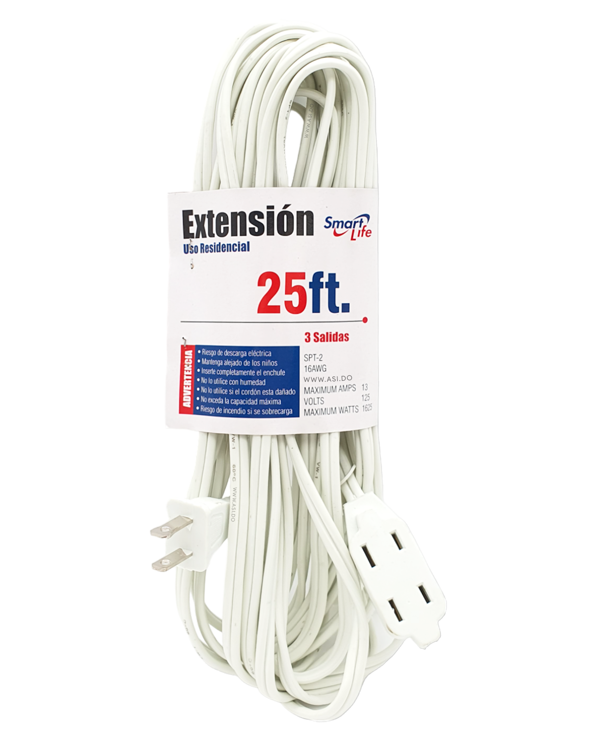 Extensión Eléctrica para Interior de 25 pies, Blanca - Smart Life #15207