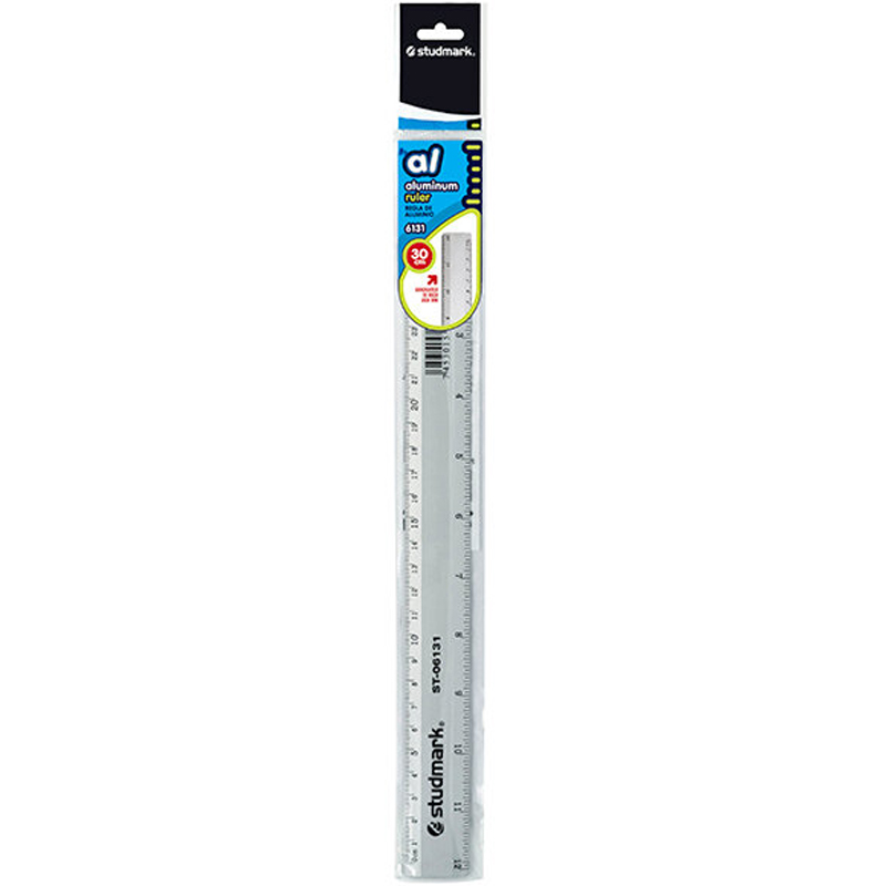 Regla de Aluminio, 12" / 30cm  - Studmark