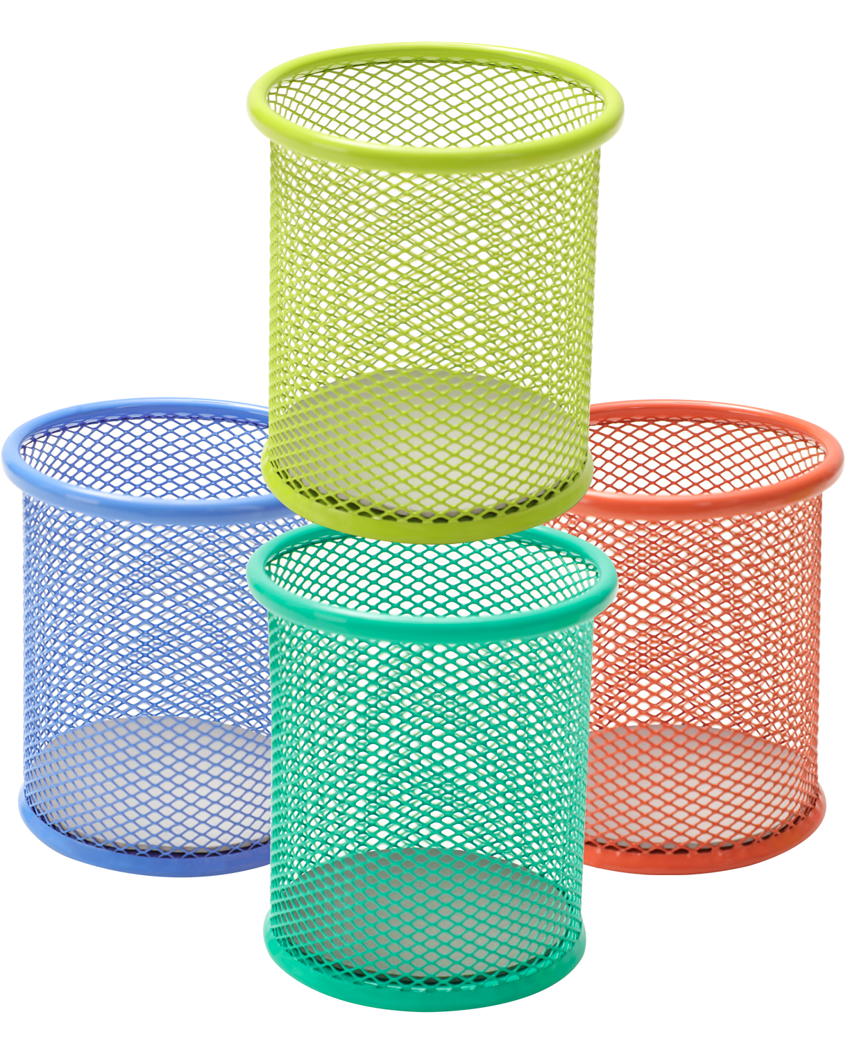Portalápiz Circular de Malla Metálica, Colores Variados - Deli 9153