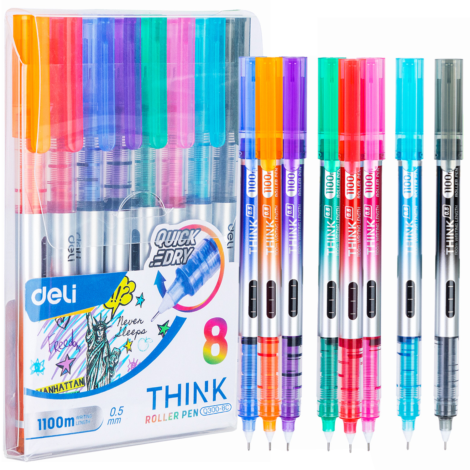 Set de Felpas de Colores Deli Think - Roller Pen 0.5 mm
