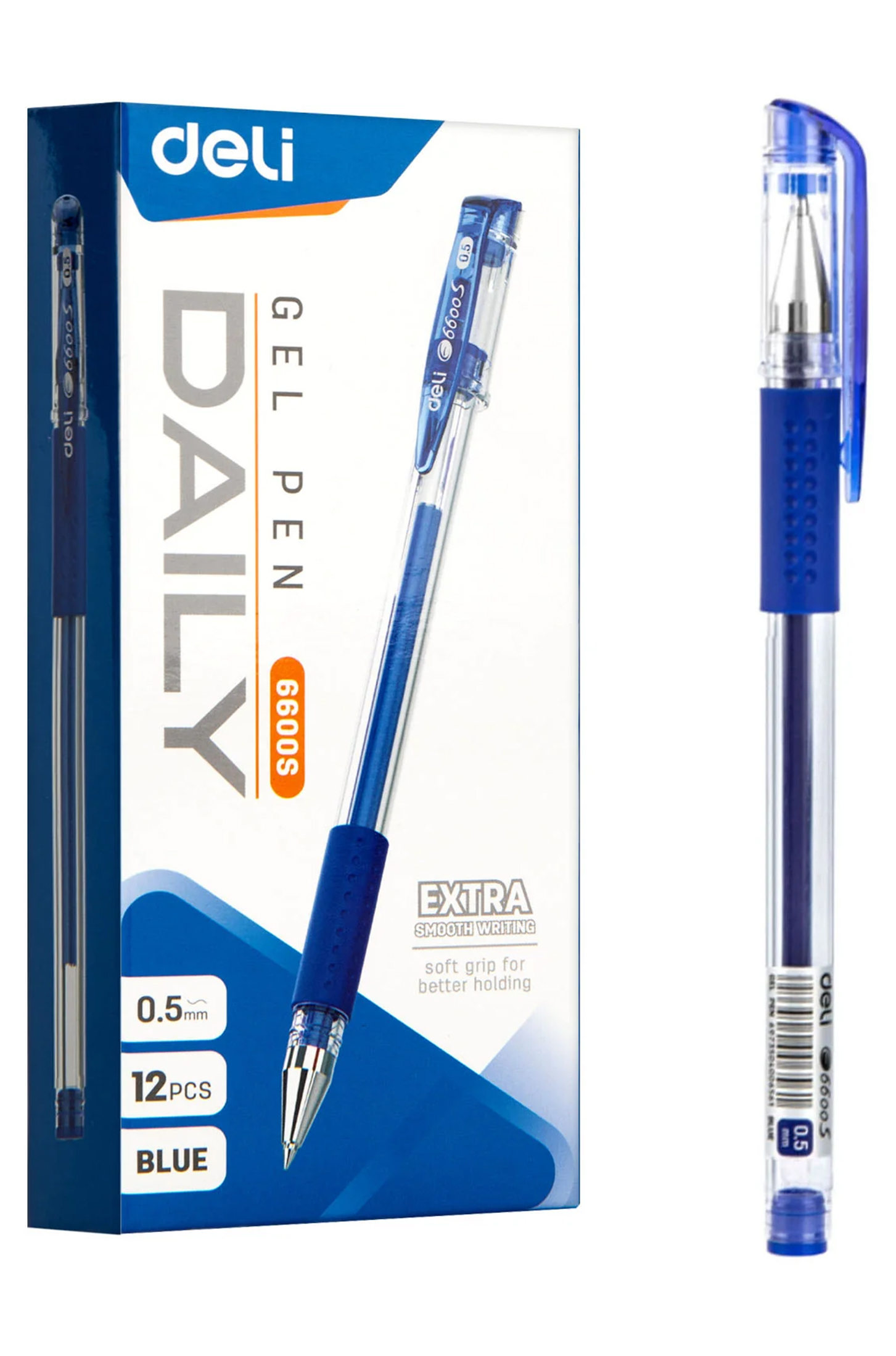Bolígrafo de Gel Deli Daily 0.5 mm Azul, 12 pcs