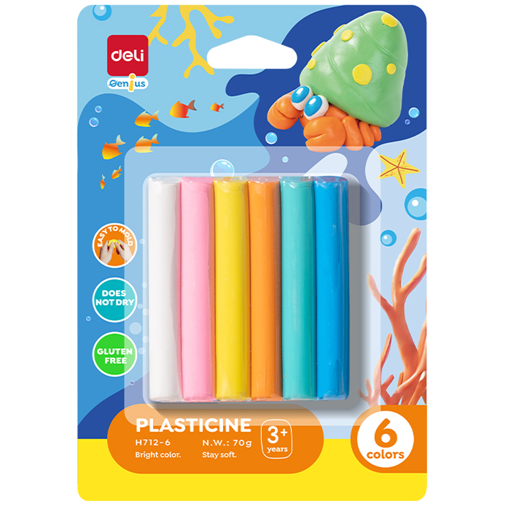 Masilla Infantil para Niños, 6 Colores - Deli H712-6