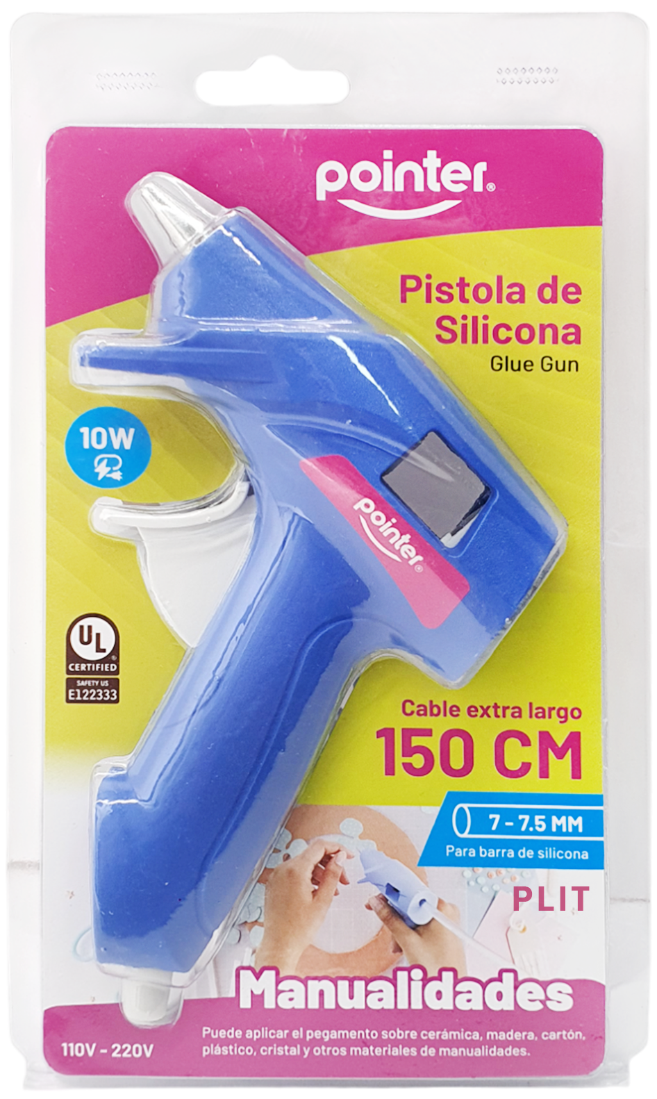 Pistola de Silicona Eléctrica Pequeña 110-220V, Azul - Pointer PS-10