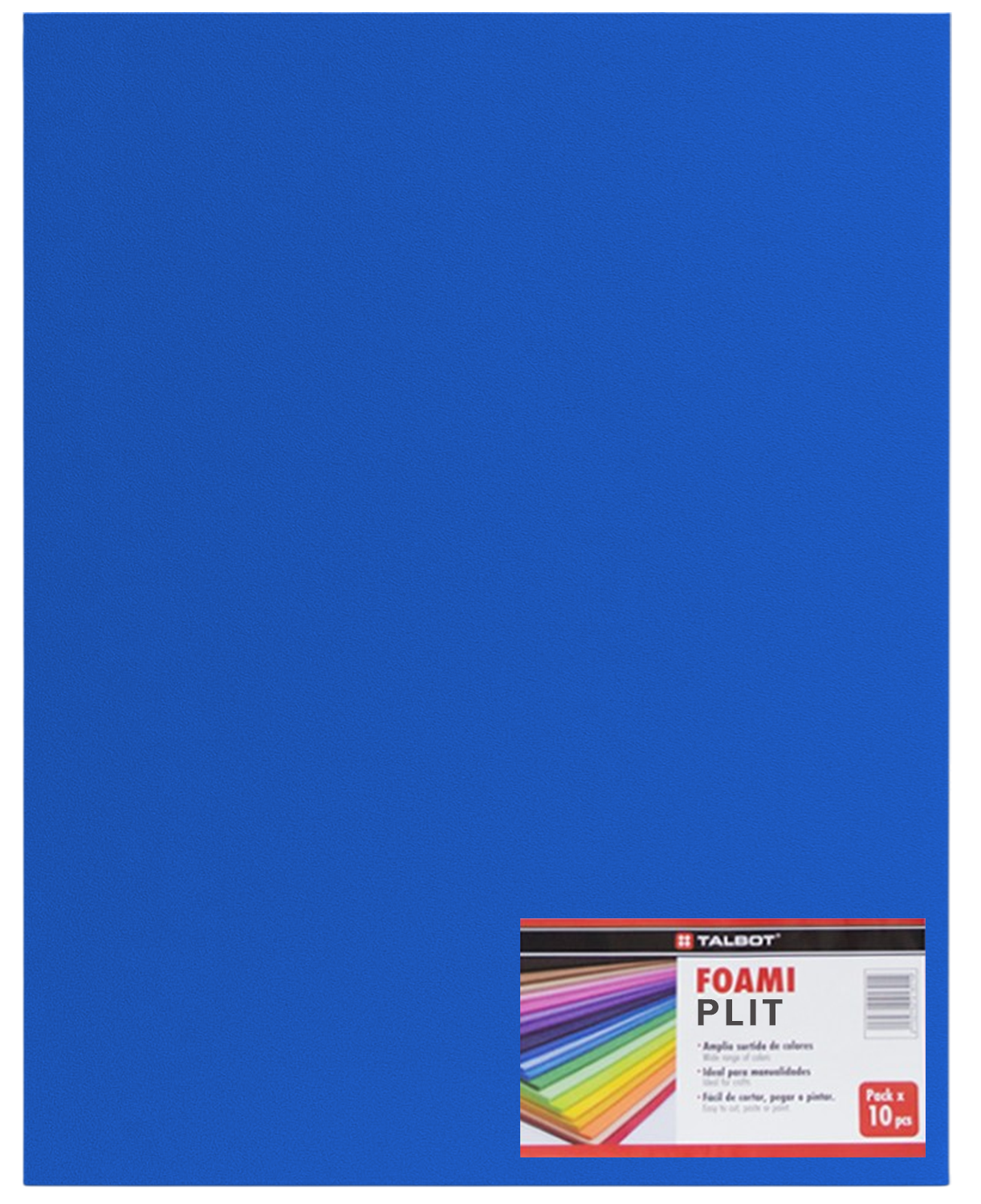 Cartulina Foami Liso 20" x 28" Azul, 10 pcs
