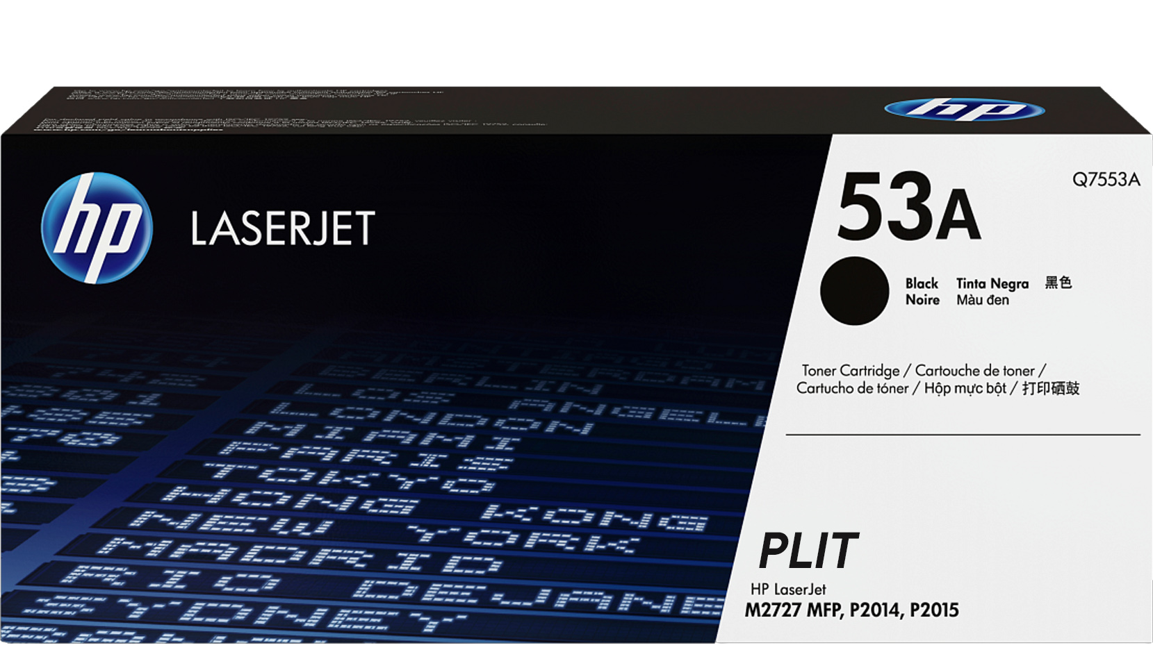 Original: Tóner HP 53A (Q7553A) Negro para Impresoras HP LaserJet P2015, 2727nf
