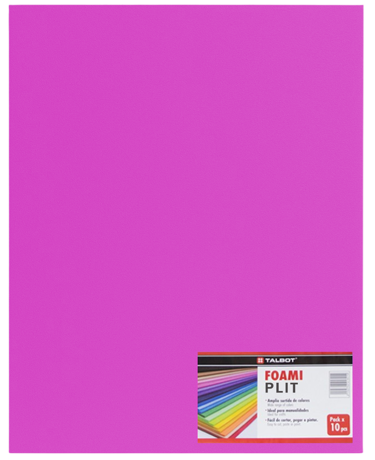 Cartulina Foami Liso 20" x 28" Rosado, 10 pcs