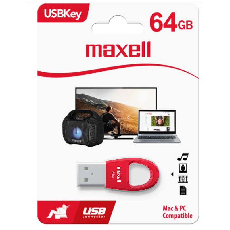 Memoria USB de 64GB, Roja - Maxell